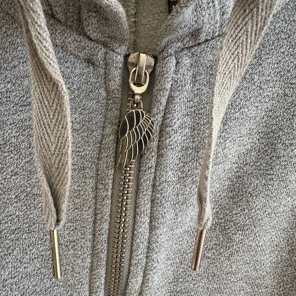 Victoria Secret SUPERMODEL ESSENTIALS ZIP UP HOODIE JACKET GRAY MEDIUM 🪽🪽 - Picture 5 of 13